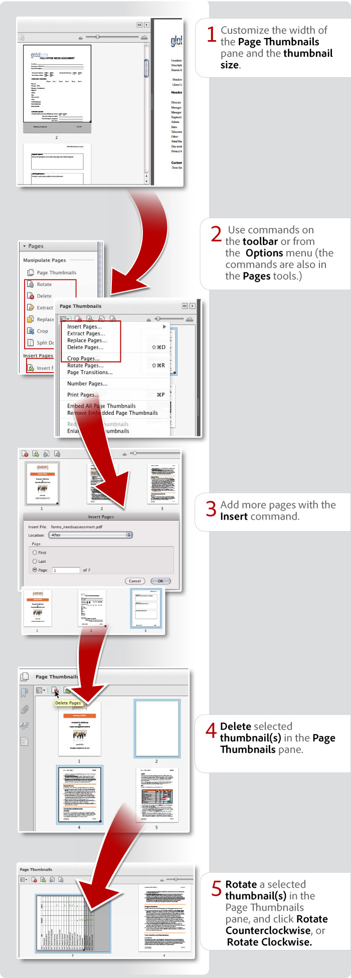 How to manipulate pages in Acrobat XI