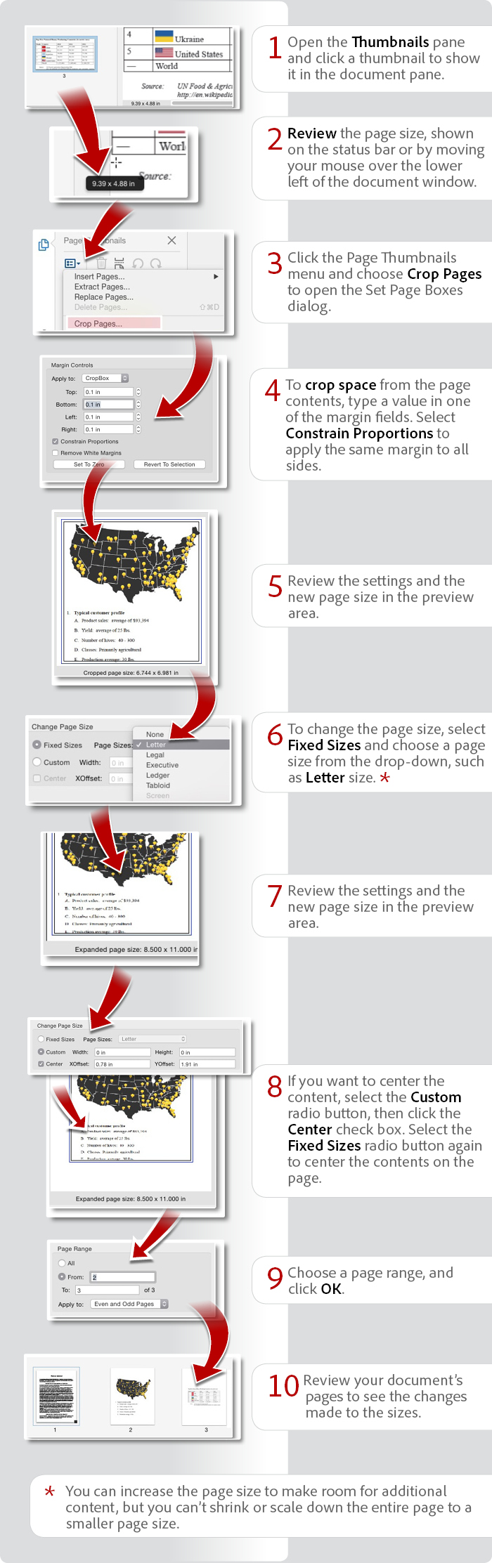 How to resize pages in a PDF using Acrobat DC